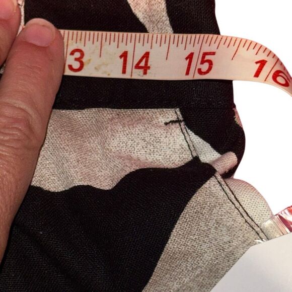 *NEW* Set of Black Ruffle Small Tank w/ Tropical Print Linen Shorts Sz 6 - Picture 15 of 16